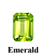 Example of Emerald Cut  Faceted Peridot