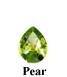 Example of Pear Shape Faceted Peridot