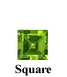 Example of Square Cut Faceted Peridot