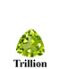 Example of Trillion Cut Faceted Peridot